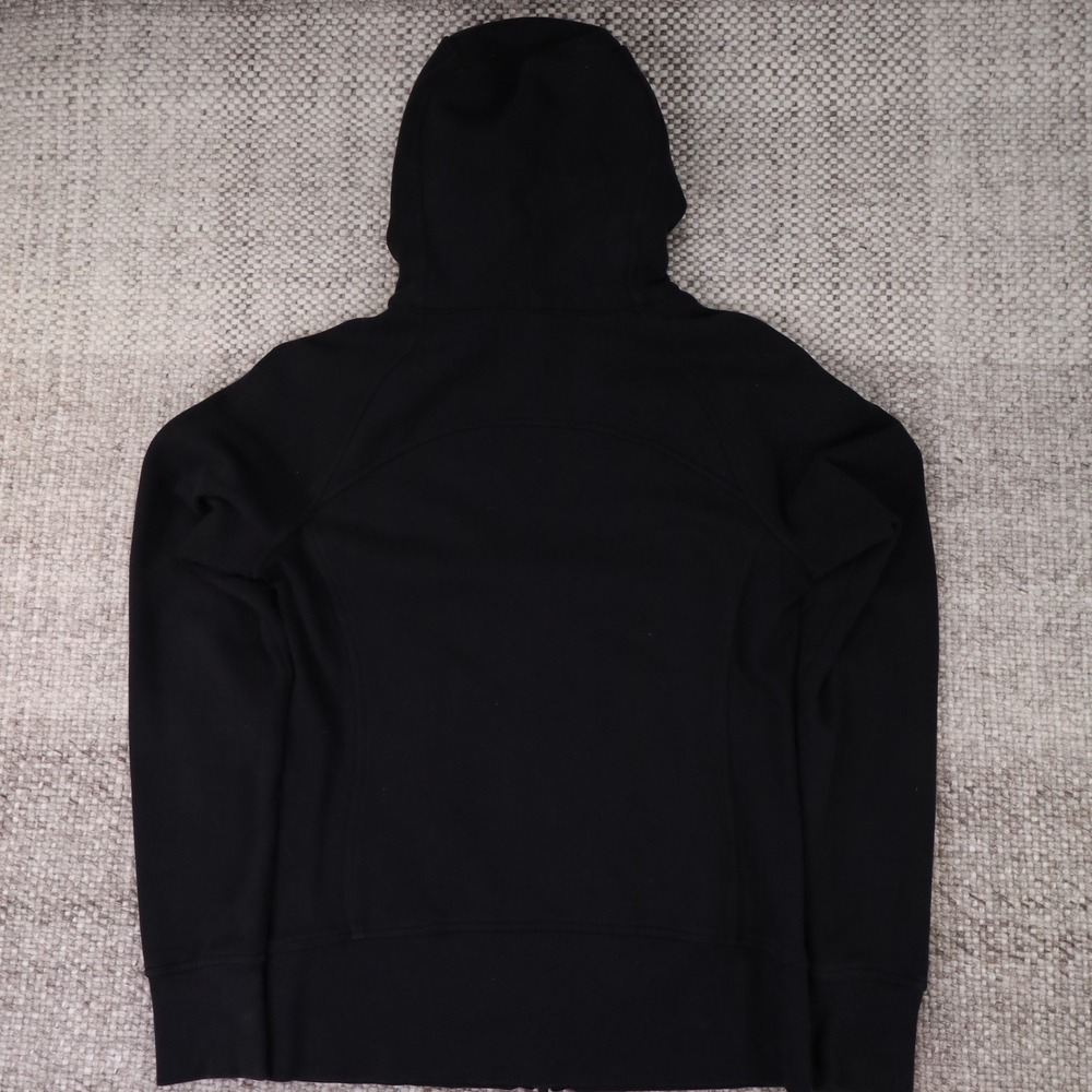 Lululemon Scuba Full Zip Hoodie Black Fleece Sweatshirt Size 8 Thumbholes